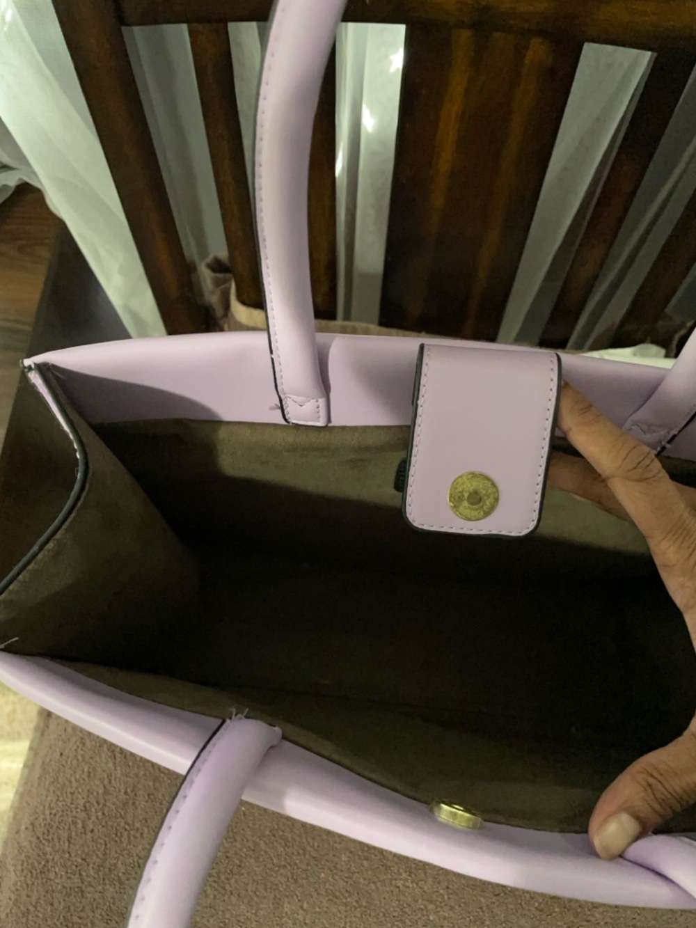 Tory Burch Purple Leather Top-Handle Satchel with Detachable Strap - Picture 5 of 7
